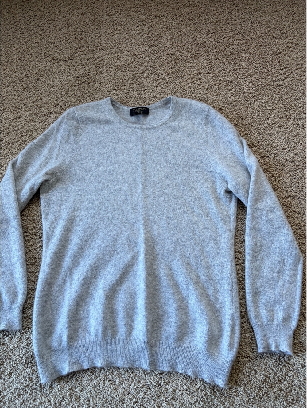Charter Club Luxury 100% Cashmere Crewneck Sweater Grey Gray Knit Women's XLarge